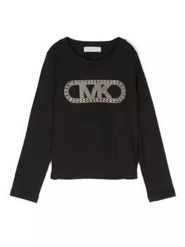 Michael Kors Kids футболка с аппликацией логотипа, черный