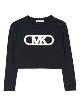 Michael Kors Kids футболка с длинными рукавами и логотипом, синий