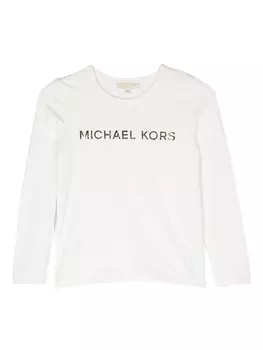 Michael Kors Kids футболка с длинными рукавами и логотипом, белый