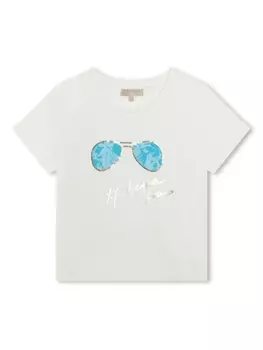 Michael Kors Kids футболка с графичным принтом, белый