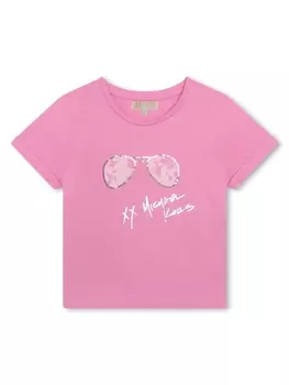 Michael Kors Kids футболка с логотипом, розовый