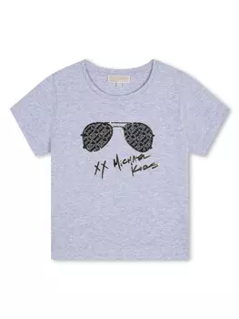 Michael Kors Kids футболка с принтом, серый