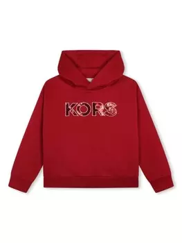 Michael Kors Kids худи из джерси с пайетками, красный