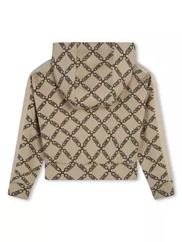 Michael Kors Kids худи на молнии с логотипом Empire, нейтральный цвет