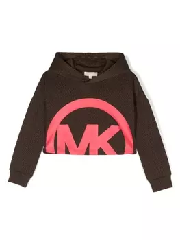 Michael Kors Kids худи с логотипом, коричневый