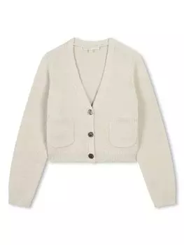 Michael Kors Kids кардиган на пуговицах с логотипом, белый