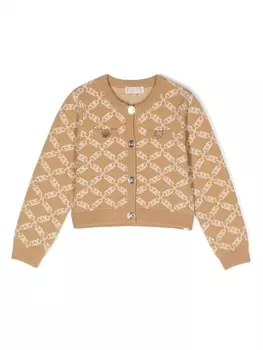 Michael Kors Kids кардиган с монограммой, нейтральный цвет