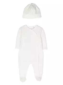 Michael Kors Kids комплект из комбинезона и шапки с тисненым логотипом, белый