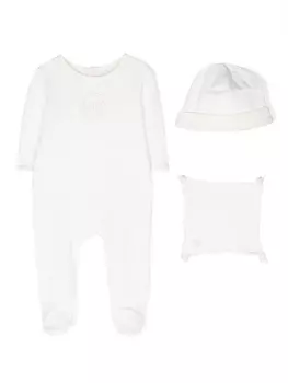 Michael Kors Kids "комплект из комбинезона, шапки и платка с логотипом", белый