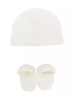 Michael Kors Kids комплект из шапки и слиперов с тисненым логотипом, белый