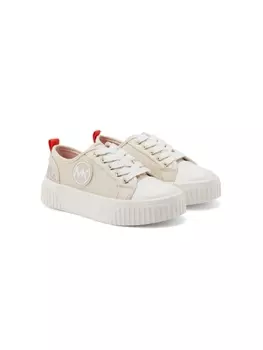 Michael Kors Kids кроссовки с люрексом и логотипом, нейтральный цвет