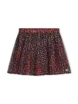 Michael Kors Kids мини-юбка с анималистичным принтом, красный