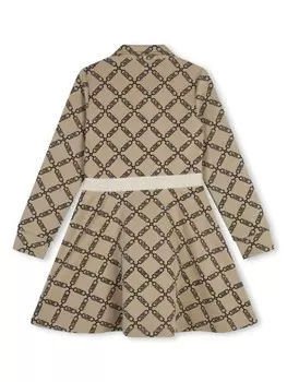 Michael Kors Kids платье с длинными рукавами и логотипом, нейтральный цвет