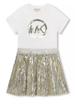 Michael Kors Kids платье с пайетками, белый
