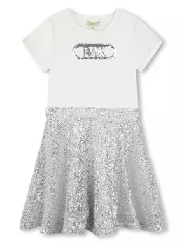 Michael Kors Kids платье с пайетками, серебристый