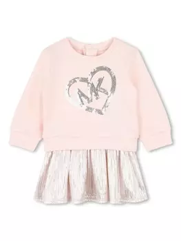 Michael Kors Kids платье с вышитым логотипом, розовый