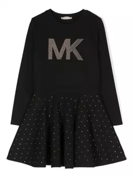 Michael Kors Kids платье с заклепками и логотипом, черный