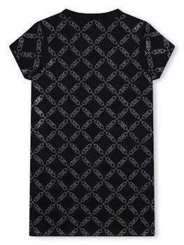 Michael Kors Kids платье со стразами и логотипом, черный