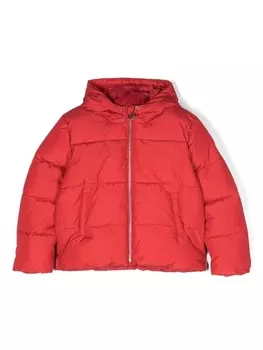 Michael Kors Kids пуховик на молнии с монограммой, красный