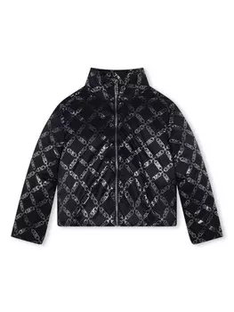Michael Kors Kids пуховик с логотипом, черный