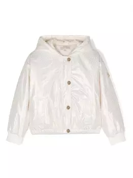 Michael Kors Kids пуховик с монограммой, белый