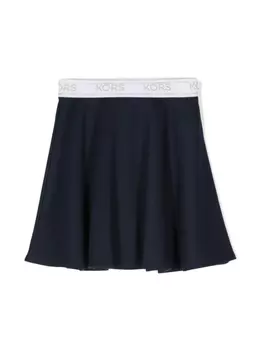 Michael Kors Kids расклешенная юбка мини с логотипом, синий
