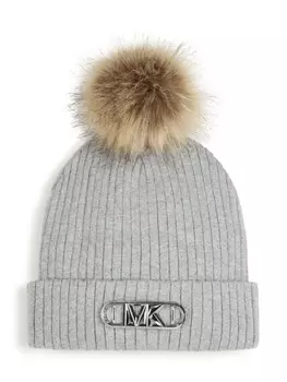 Michael Kors Kids шапка бини с логотипом, серый