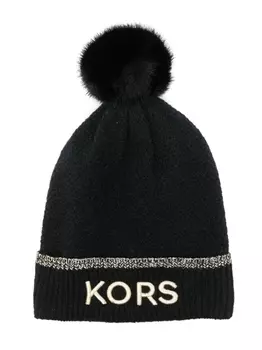 Michael Kors Kids шапка бини с вышитым логотипом, черный