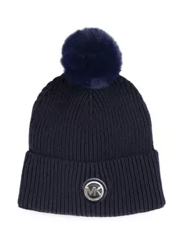 Michael Kors Kids шапка бини в рубчик с логотипом, синий