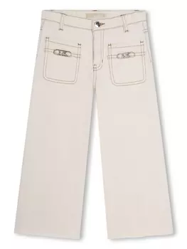 Michael Kors Kids широкие джинсы с контрастной строчкой, нейтральный цвет