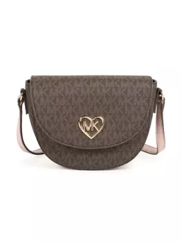 Michael Kors Kids сумка на плечо с монограммой, коричневый