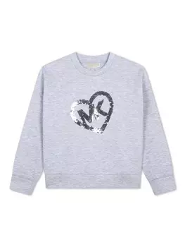 Michael Kors Kids толстовка с круглым вырезом и логотипом, серый