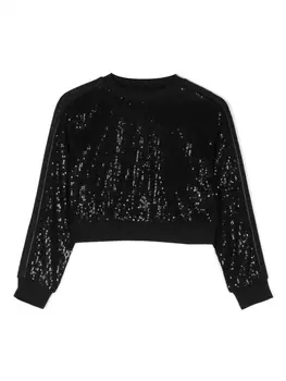 Michael Kors Kids толстовка с пайетками и логотипом, черный