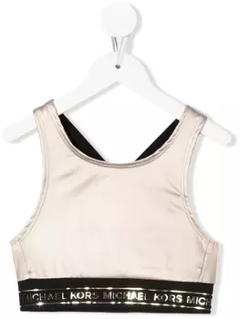 Michael Kors Kids топ с логотипом, золотистый