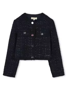 Michael Kors Kids твидовый жакет с люрексом, синий