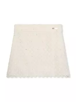 Michael Kors Kids юбка А-силуэта с кружевом, белый