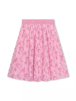 Michael Kors Kids юбка миди с цветочным принтом и складками, розовый