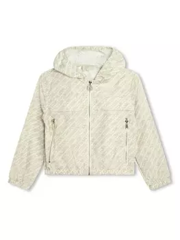 Michael Kors Kids ветровка с капюшоном и логотипом, нейтральный цвет