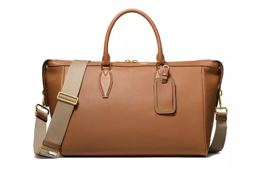 MICHAEL KORS Коллекция багажа, кожаная дорожная сумка-тоут унисекс карамельно-коричневого цвета