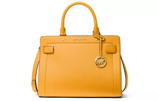 MICHAEL KORS Коллекция багажа, кожаная сумка через плечо, женская сумка среднего размера, желтая