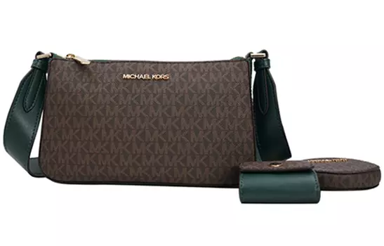 MICHAEL KORS Коллекция сумок Jet Set, портативная сумка из ПВХ через плечо, женская, коричневого и зеленого цвета