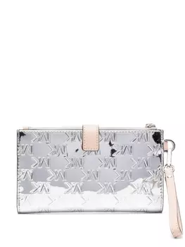 Michael Kors кошелек Jet Set с эффектом металлик, серебристый