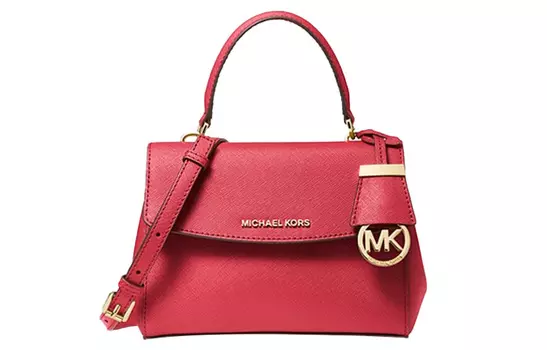 MICHAEL KORS Кожаная сумка через плечо, обычная женская, темно-красного цвета