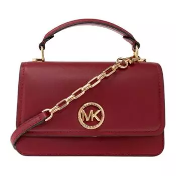 MICHAEL KORS Кожаная сумка через плечо, женская, темно-красная