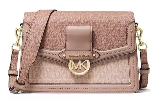 MICHAEL KORS Кожаная сумка-мессенджер через плечо, женская балетка среднего размера, розового цвета