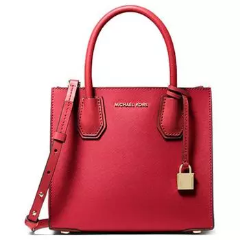 MICHAEL KORS Кожаная сумка-саквояж, свадебная сумка, переносная сумка через плечо, женская сумка через плечо среднего размера, красная