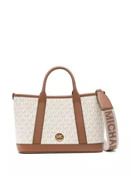 Michael Kors маленькая сумка-сэтчел Luisa с монограммой, нейтральный цвет