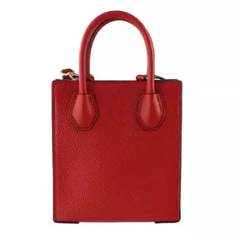 Michael Kors Mercer Очень маленькая сумка через плечо из шагреневой кожи, цвет Flame Red/Gold