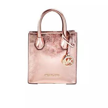 Michael Kors Mercer XS Primrose металлизированная женская сумка через плечо North South Shopper, мультиколор