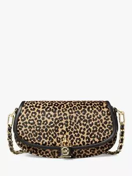 Michael Kors Mila Кожаная сумка через плечо с животным принтом, Черный/Мульти